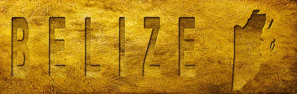 Grunge Altın Doku Üzerine Haritayı ve Metni Belize Et