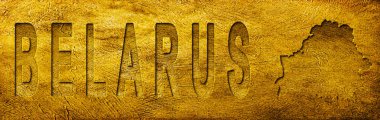 Belarus Grunge Altın Doku Haritası ve Metni