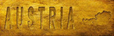 Avusturya Grunge Altın Dokusu Haritası ve Metni