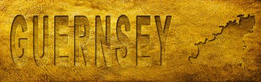 Guernsey Grunge Altın Doku Haritası ve Metni