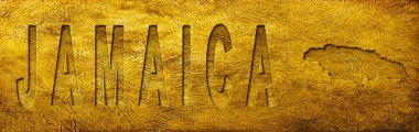 Jamaika Grunge Altın Dokusu Haritası ve Metni