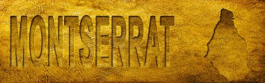 Montserrat Grunge Altın Dokusu Haritası ve Metni