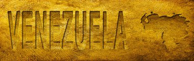 Venezuela Grunge Altın Doku Haritası ve Metni