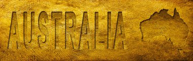 Avustralya Grunge Altın Dokusu Haritası ve Metni