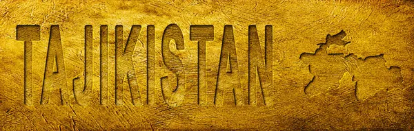 Tacikistan Grunge Altın Dokusu Haritası ve Metni
