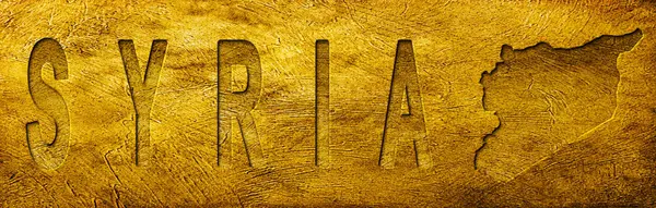 Suriye Grunge Altın Dokusu Haritası ve Metni