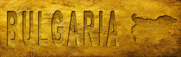 Bulgaristan Grunge Altın Dokusu Haritası ve Metni