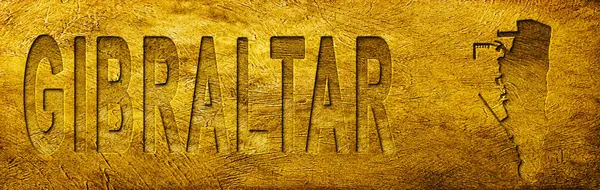 Grunge Altın Doku Üzerine Cebelitarık Haritası ve Metin