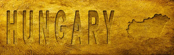 Macaristan Grunge Altın Dokusu Haritası ve Metni