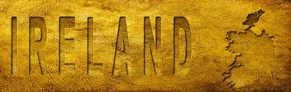 İrlanda Grunge Altın Dokusu Haritası ve Metni
