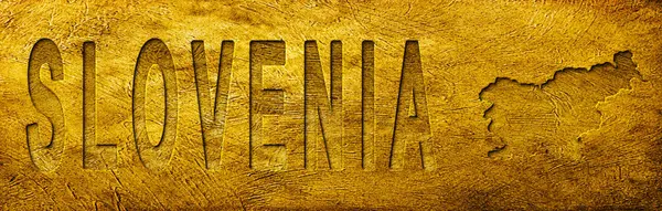Slovenya Grunge Altın Dokusu Haritası ve Metni