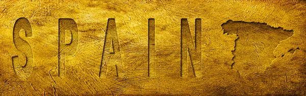 İspanya Grunge Altın Dokusu Haritası ve Metni