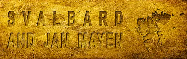 Svalbard ve Jan Mayen Grunge Altın Dokusu Haritası ve Metni