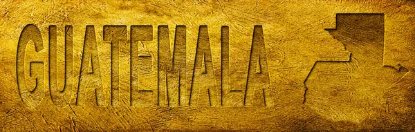 Guatemala Haritası ve Grunge Altın Doku Üzerine Metin