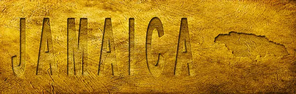 Jamaika Grunge Altın Dokusu Haritası ve Metni