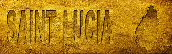 Aziz Lucia Haritası ve Grunge Altın Doku Üzerine Metin