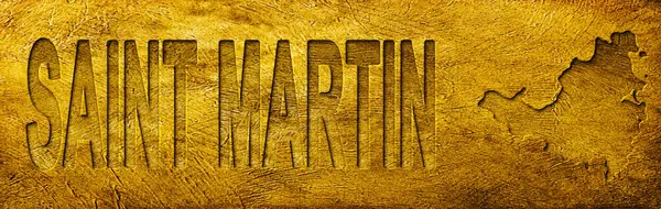 Aziz Martin Haritası ve Grunge Altın Doku Üzerine Metin