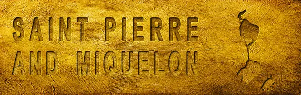 Aziz Pierre ve Miquelon Grunge Altın Doku Haritası ve Metni
