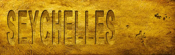 Seyşeller Grunge Altın Dokusu Haritası ve Metni