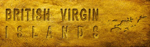 Virgin Adaları İngiliz Haritası ve Grunge Altın Doku Üzerine Metin