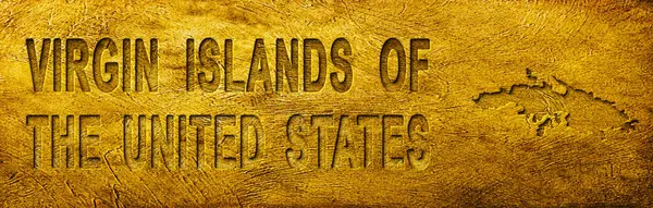 Virgin Adaları ABD 'nin Grunge Altın Dokusu Haritası ve Metni