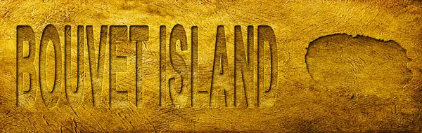 Bouvet Adası Grunge Altın Doku Haritası ve Metni