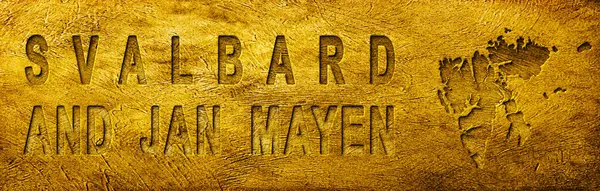 Svalbard ve Jan Mayen Grunge Altın Dokusu Haritası ve Metni