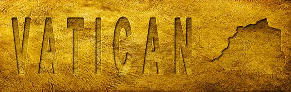 Vatikan 'ın Grunge Altın Dokusu Haritası ve Metni