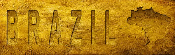 Brezilya Grunge Altın Dokusu Haritası ve Metni