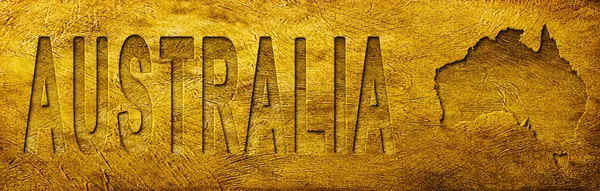 Avustralya Grunge Altın Dokusu Haritası ve Metni