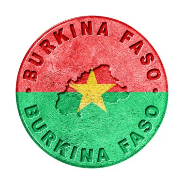 Haritalı Burkina Faso Bayrak Düğmesi, Retro Biçim
