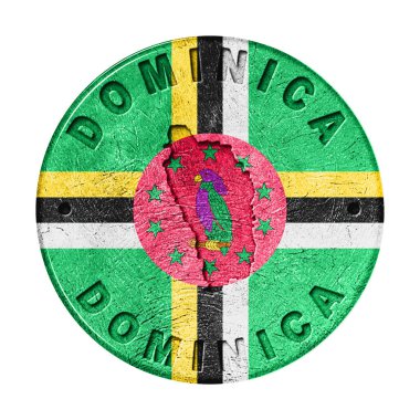 Harita, Retro Biçimli Dominica Bayrak Düğmesi