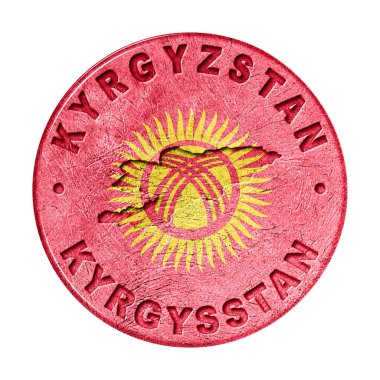 Kırgızistan Haritalı Bayrak Düğmesi, Retro Biçim