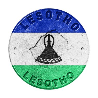 Haritalı Lesotho Bayrak Düğmesi, Retro Biçimi