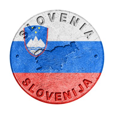 Harita, Retro Biçimli Slovenya Bayrak Düğmesi