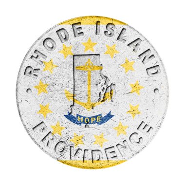 Haritalı Rhode Island Bayrak Düğmesi, Retro Biçimli