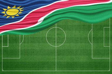 Ulusal Futbol Sahasında Namibya Bayrağı