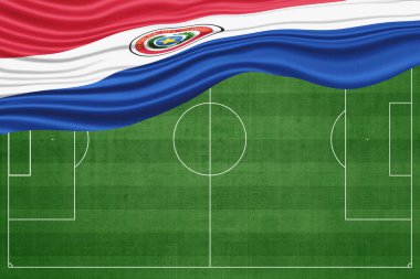 Ulusal Futbol Sahasında Paraguay Bayrağı