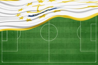 Ulusal Futbol Sahasında Rhode Island Bayrağı