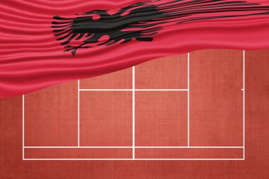 Arnavutluk 'ta Clay Tenis Sahası ve Spor Sembolü Bayrağı