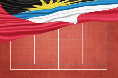 Antigua ve Barbuda Bayrağı Clay Tenis Sahasında, Spor Sembolü