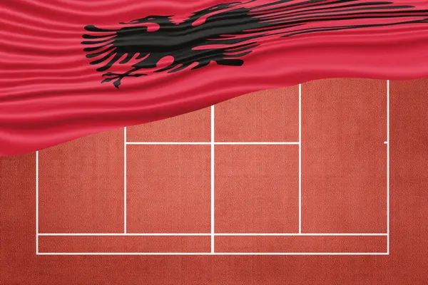 Arnavutluk 'ta Clay Tenis Sahası ve Spor Sembolü Bayrağı