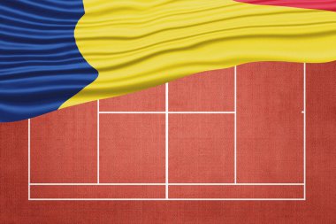 Romanya 'da Clay Tenis Sahası ve Spor Sembolü Bayrağı