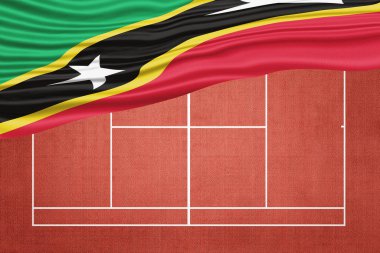 Saint Kitts ve Nevis Bayrağı Clay Tenis Sahasında, Spor Sembolü