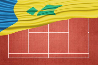 Saint Vincent ve Grenadines bayrağı Clay Tenis kortunda, Spor Sembolü