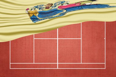 Clay Tenis Sahasında New Jersey Bayrağı, Spor Sembolü
