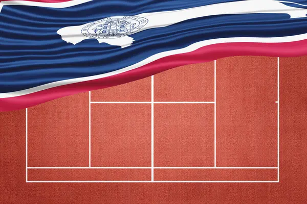 Clay Tenis Sahasında Wyoming Bayrağı, Spor Sembolü