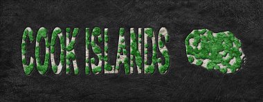 Cook Adaları 'nın Haritası Yeniden Ormanlama Yeşil Gündem, İklim Mesajı