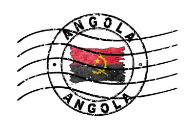 Angola Pasaport Damgası Bayrak Seyahat Belgesi Sembolü
