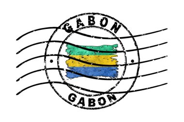 Gabon Pasaport Damgası Bayrak Seyahat Belgesi Sembolü